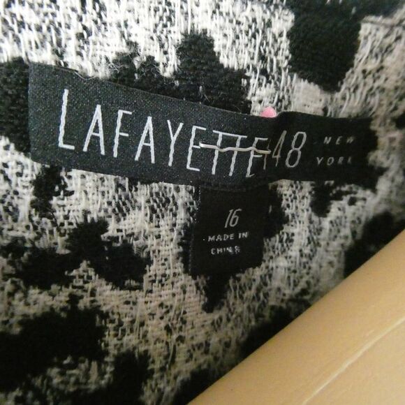 Lafayette 148 New York Tailored Wool Blend Animal Print Full Zip Up Blazer 16 - Picture 8 of 11